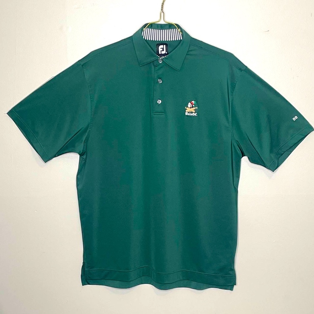 Foot Joy Polo Shirt,‎ Sz L, Dark Green with Native American Embroidery